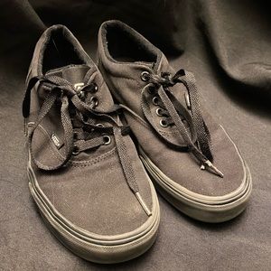 Vans-All Black with White Logo-Size:8 Women’s‎